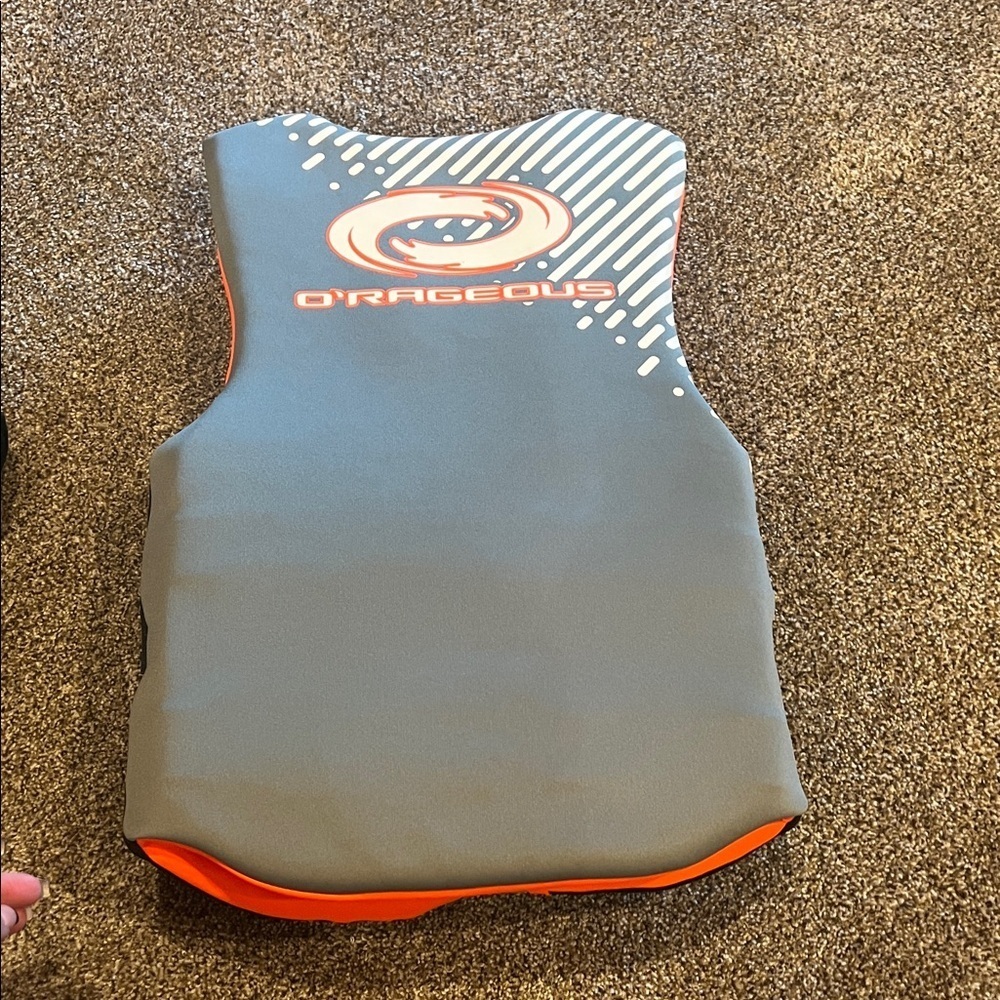 O'Neill Youth Swim Vest - Gray and Orange - Picture 3 of 4